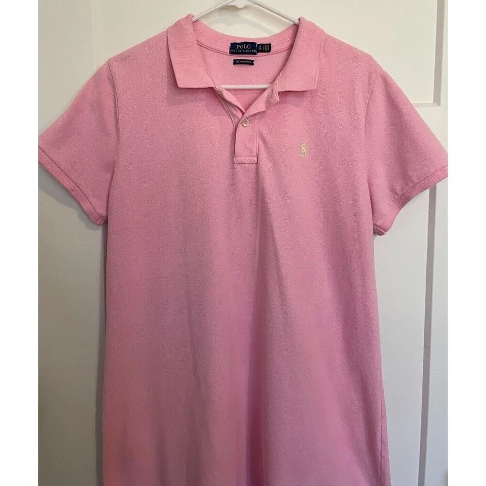 POLO RALPH LAUREN Girls DRESS Short Sleeves PINK Mesh Mini Size XL